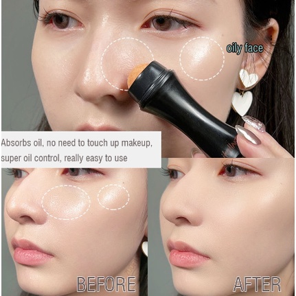 Cây Lăn Mát Xa Chăm Sóc Da Mặt Bằng Đá Núi Lửa Tự Nhiên Có Thể Tái Sử Dụng Qipin