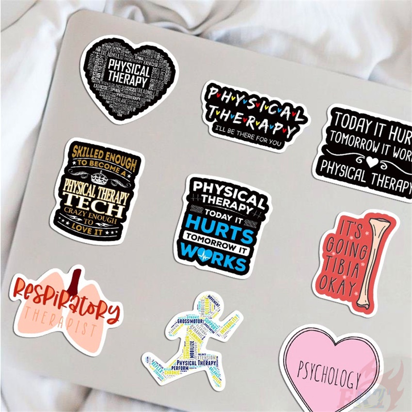 ❉ Liệu Pháp Vật Lý Slang Series 01 Nhãn Dán ❉ Bộ 50 Miếng Dán Chống Thấm Nước Họa Tiết Vẽ Nguệch Ngoạc Thời