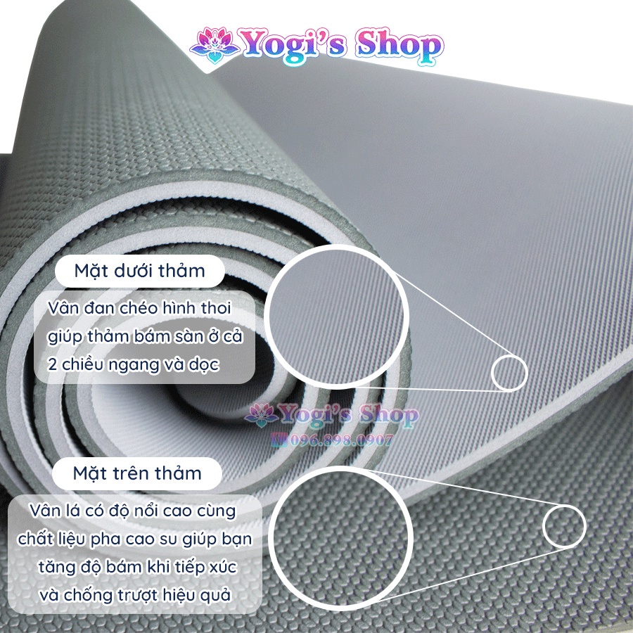 Thảm Tập Yoga TPE Định Tuyến Zera Mat 6mm 2 Lớp Kèm Túi Đựng & Dây Cột | 10 Màu Lựa Chọn