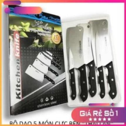 BỘ DAO INOX 5 MÓN KITCHEN KNIFE MADE IN THÁI LAN SIÊU BÉN