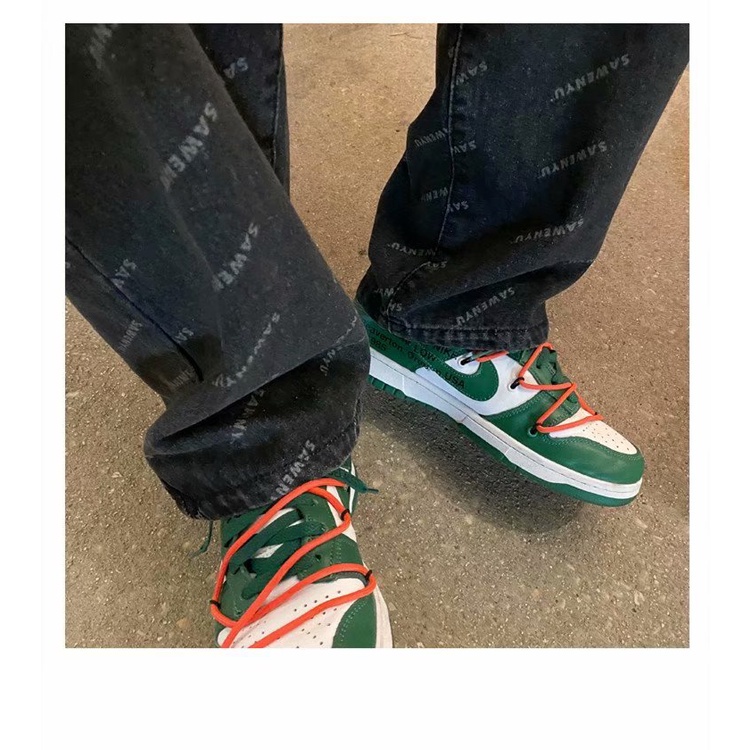 Quần jean ống rộng size lớn phong cách âu mỹ cho nam nữ Hip-Hop Printed Loose Jeans