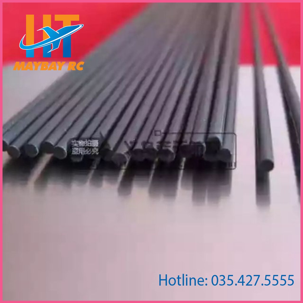 Cacbon fiber 3mm dài 64cm đặc