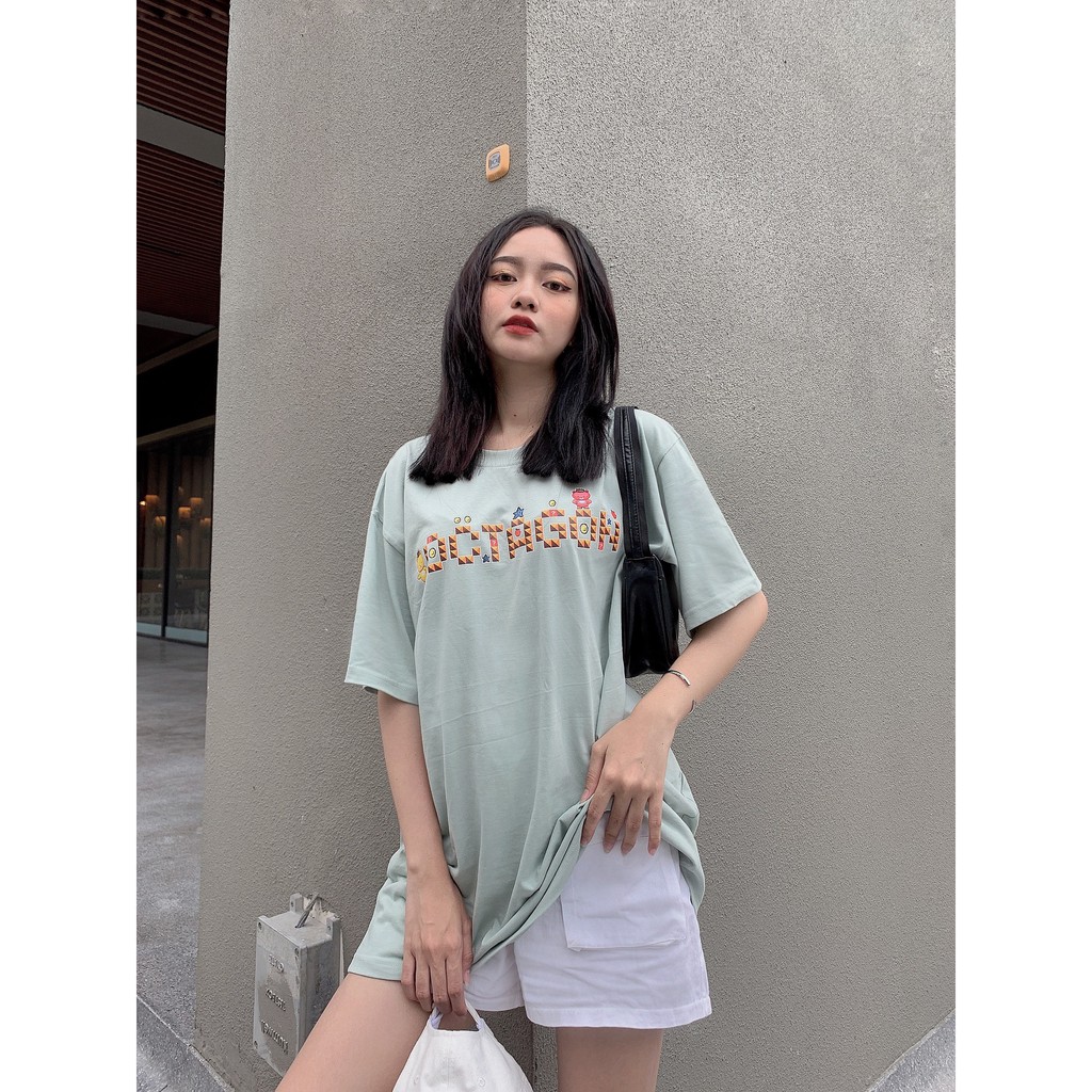 [Áo thun tay lỡ form rộng Unisex] KINGDOM - by Octagon [Đen - Mint]