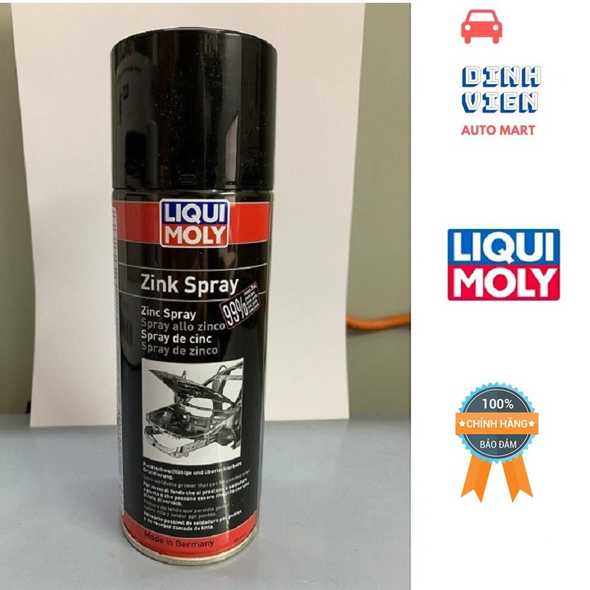 Chai mạ Kẽm Chống Gỉ Màu Sậm Liqui Moly 1540  (400ml) Bảo vệ bề mặt chống nước mưa và muối, chịu được nhiệt đô cao.