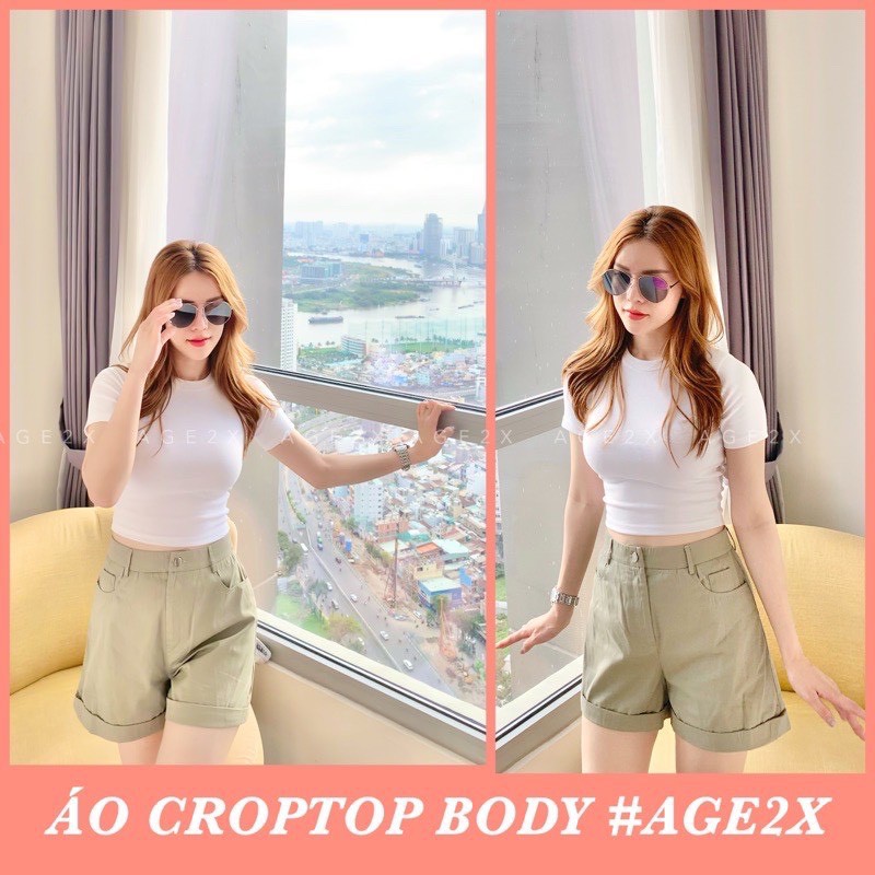 [Mã FAMAYWA giảm 10K đơn 50K] Áo Croptop Cổ Tròn Daski , áo phong trơn nữa 2 màu đen trắng ulzzang | BigBuy360 - bigbuy360.vn