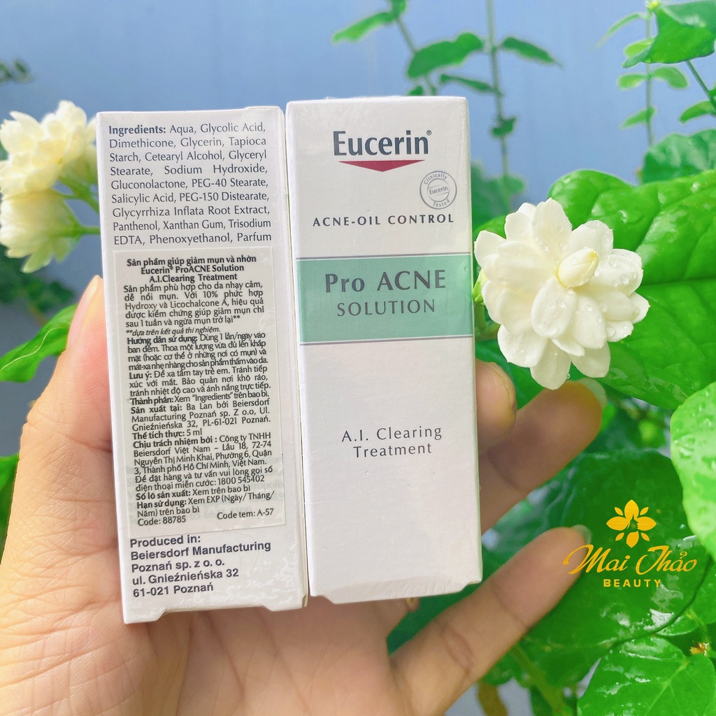 Minisize Eucerin Gel loại bỏ mụn viêm, cải thiện tình trạng mụn trong 1 tuần ProAcne A.I Clearing Treatment 5ml