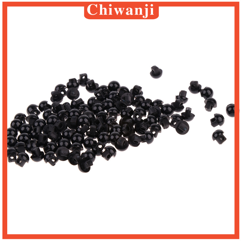 Set 100 Nút Tròn Màu Đen Hình Nấm 6mm Dành Cho Búp Bê