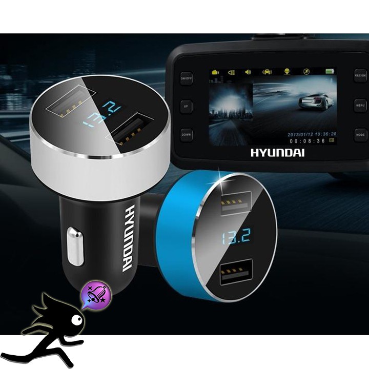 Tẩu Sạc Ô Tô - Tẩu Sạc Nhanh Ô Tô Chính Hãng Hyundai Tích Hợp Hai Cổng USB Sạc Đa Năng Tiện Lợi