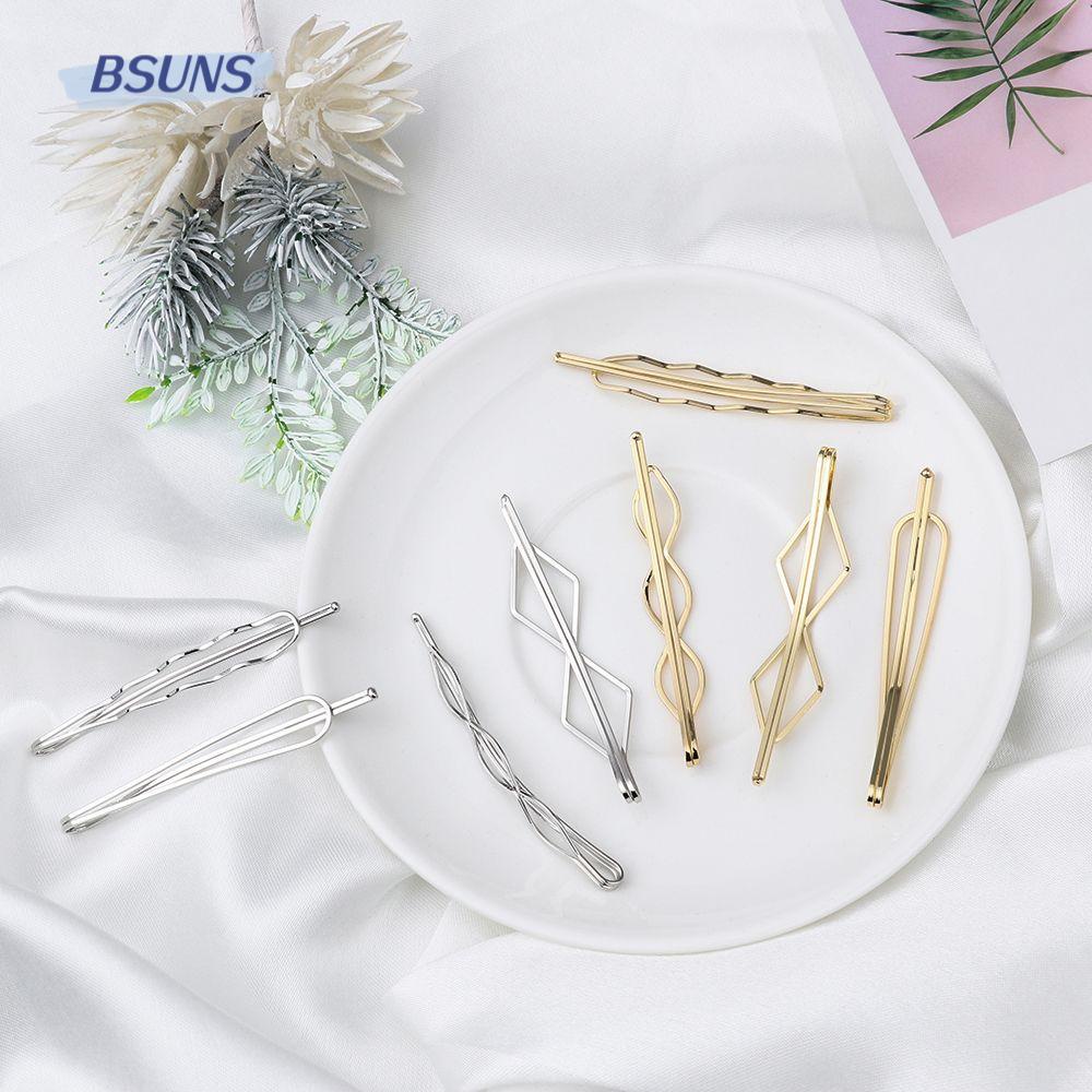 Set 5 Kẹp Tóc Họa Tiết Hình Học Đơn Giản|Kẹp Tóc Màu Sắc