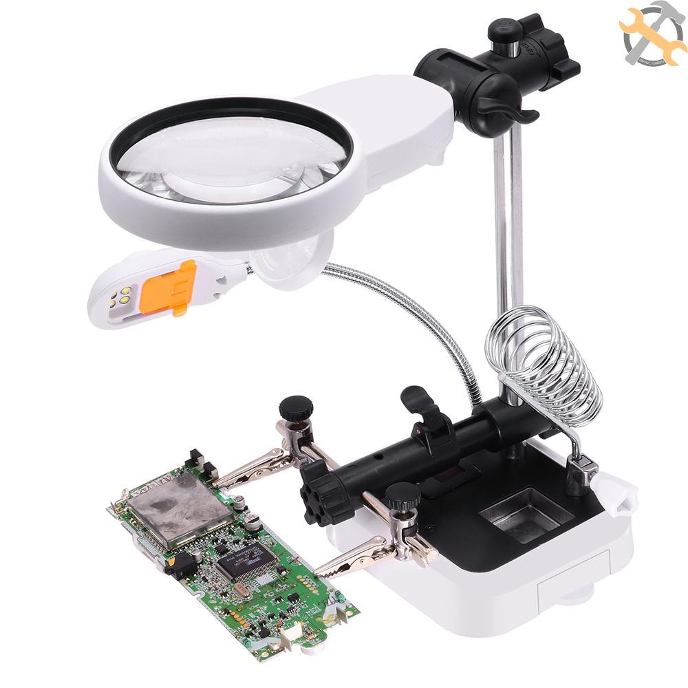 Kính Lúp Hàn Mạch Điện Tử 3,5X 5X 8X 8,5X 11,5X Tích Hợp 6 Đèn Led Cao Cấp