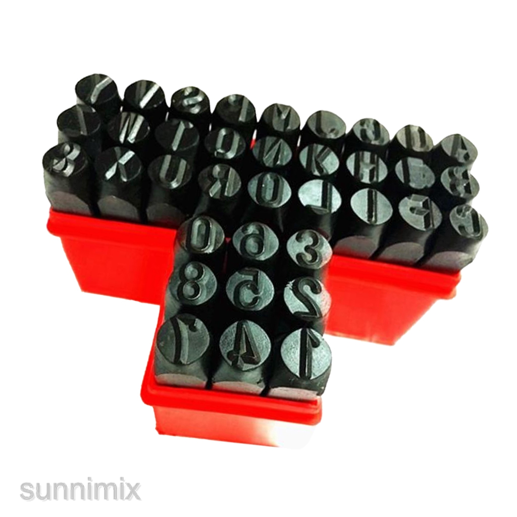 Set 36 Con Dấu 4mm Hình Chữ Cái Từ 0-9 A Sang Z Kèm Hộp Đựng