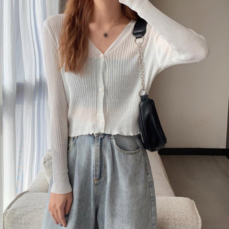Áo Khoác Dệt Kim Màu Sắc Đơn Giản Phong Cách Retro Cho Nữ