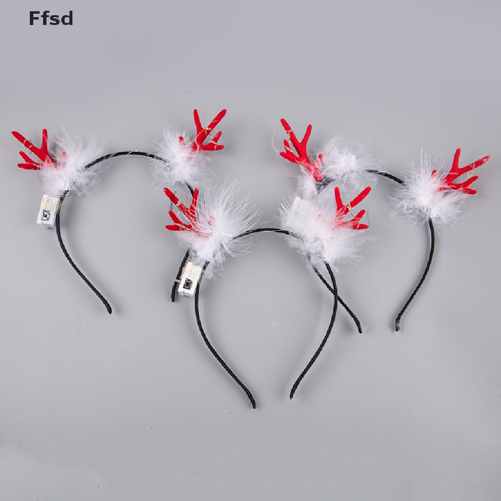 {Ffsd} Băng Đô Sừng Tuần Lộc Phát Sáng Cho Tiệc Giáng Sinh * Hot