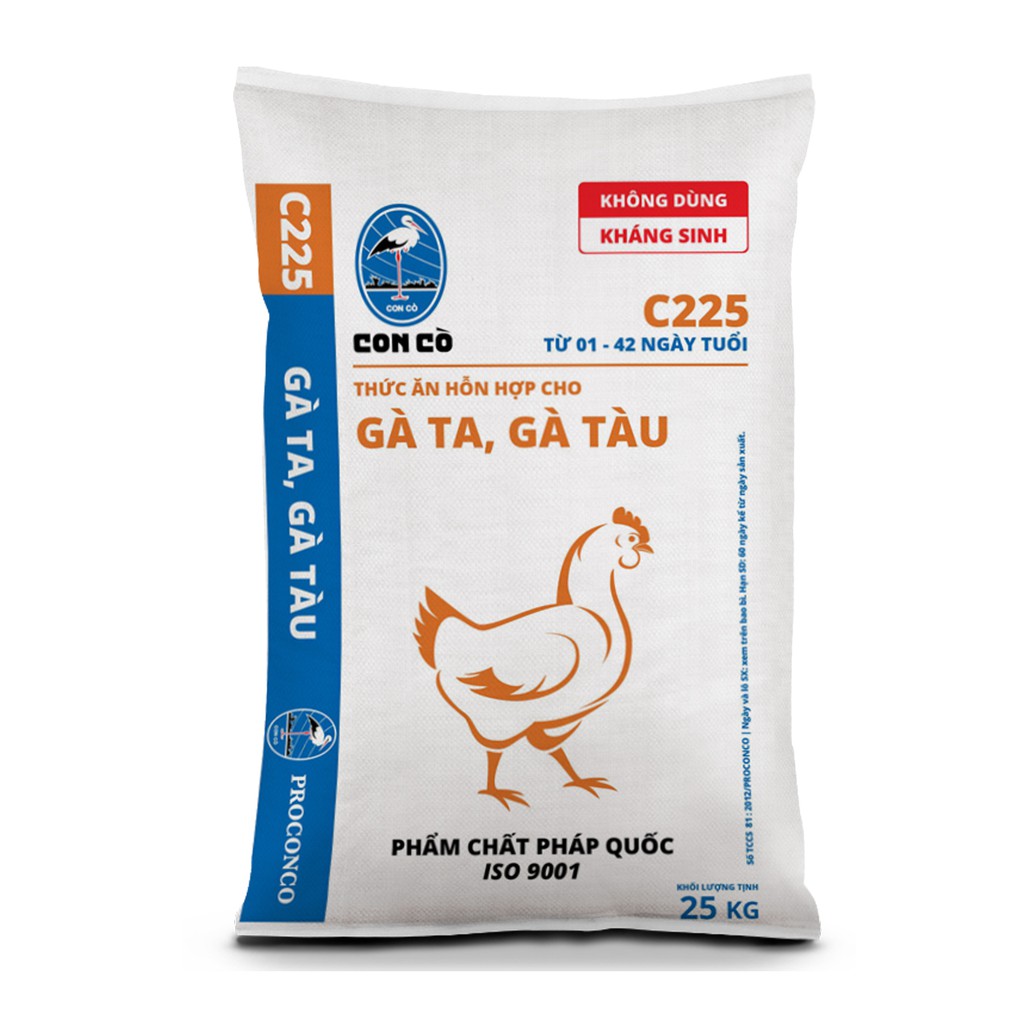 Thức Ăn Cho Gà Con 1kg C225 Cám Con Cò Cho Gà Từ 1 - 42 Ngày Tuổi [1KG C225]