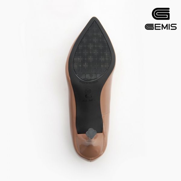 Giày cao gót da bóng mũi nhọn 7cm GEMIS – GM00065 Đen/Kem