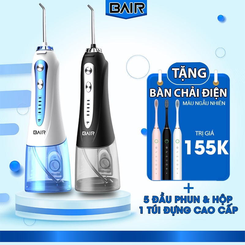 Combo hai tăm nước chính hãng Bair BF-8 PRO, máy tăm nước cao cấp làm sạch sâu răng miệng