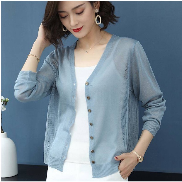 ( HÀNG SẴN) Áo Khoác Len Lụa Mỏng Trung Niên Cao Cấp AL66 - Hàng Quảng Châu Cao Cấp