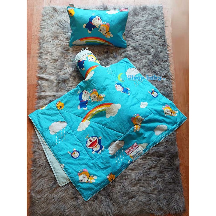 Bộ nệm chăn gối cho bé đi học SLEEPBABY hình doremon