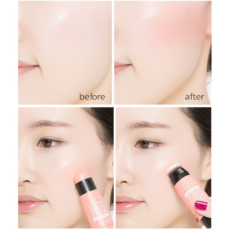 Má hồng dạng thỏi 3in1 kèm cọ