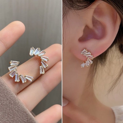 Bông Tai Đính Đá Zircon Phong Cách punk Hàn Quốc Sang Trọng Dành Cho Nữ s925 2022