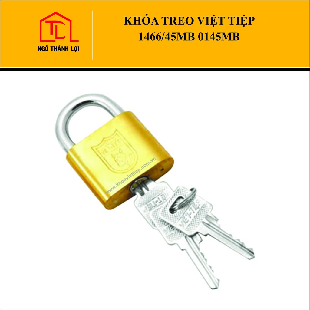 [CỰC PHẨM GIÁ RẺ] Ổ Khóa cửa treo Việt Tiệp 1466/45MB 0145MB bấm không cần chìa màu vàng đồng có bán tại Ngô Thành Lợi