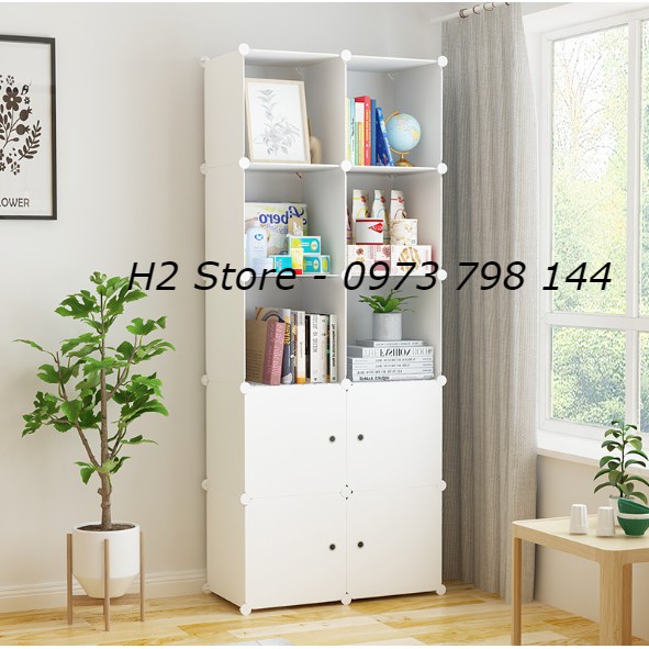 [HOT] - TỦ NHỰA LẮP GHÉP ĐỂ HỒ SƠ TRANG TRÍ THÔNG MINH 10 Ô MÀU TRẮNG ĐỤC SIZE 37CM