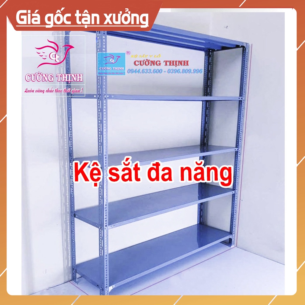 Kệ sắt trưng bày 5 Tầng, Cao 2m x Dài 1m5 x Rộng 0.3m, Kệ sắt v lỗ đa năng