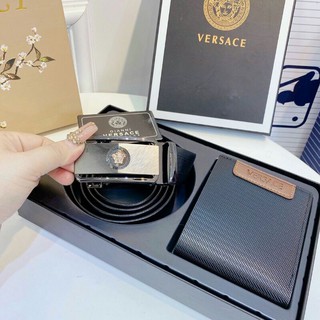 combo bóp Nam + dây nịt nhãn  Versace