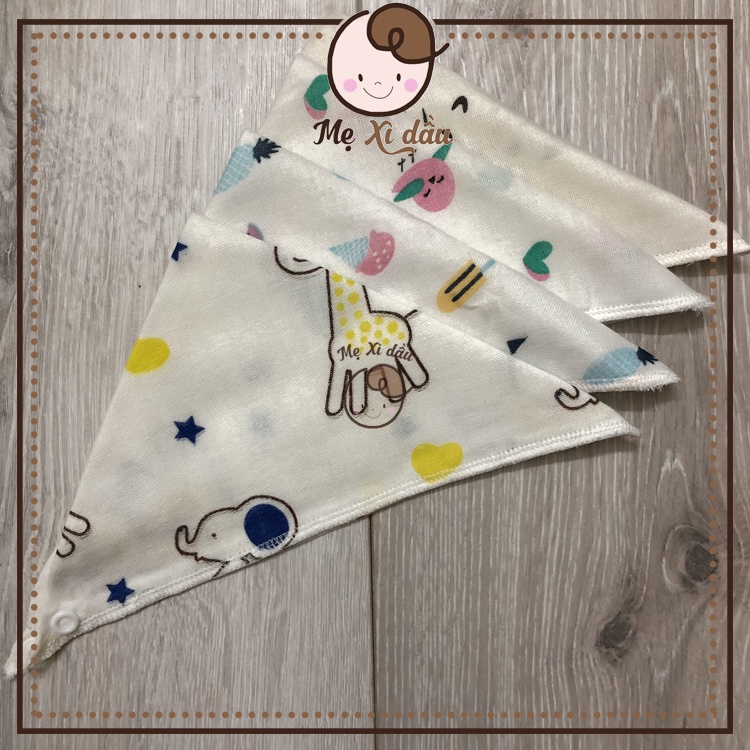 Shop mẹ xì dầu Yếm xô tam giác 4 lớp có cúc bấm cho bé