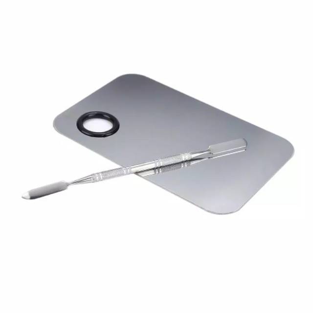 Bảng Trộn Màu Bằng Thép Không Gỉ Kèm Thìa | BigBuy360 - bigbuy360.vn