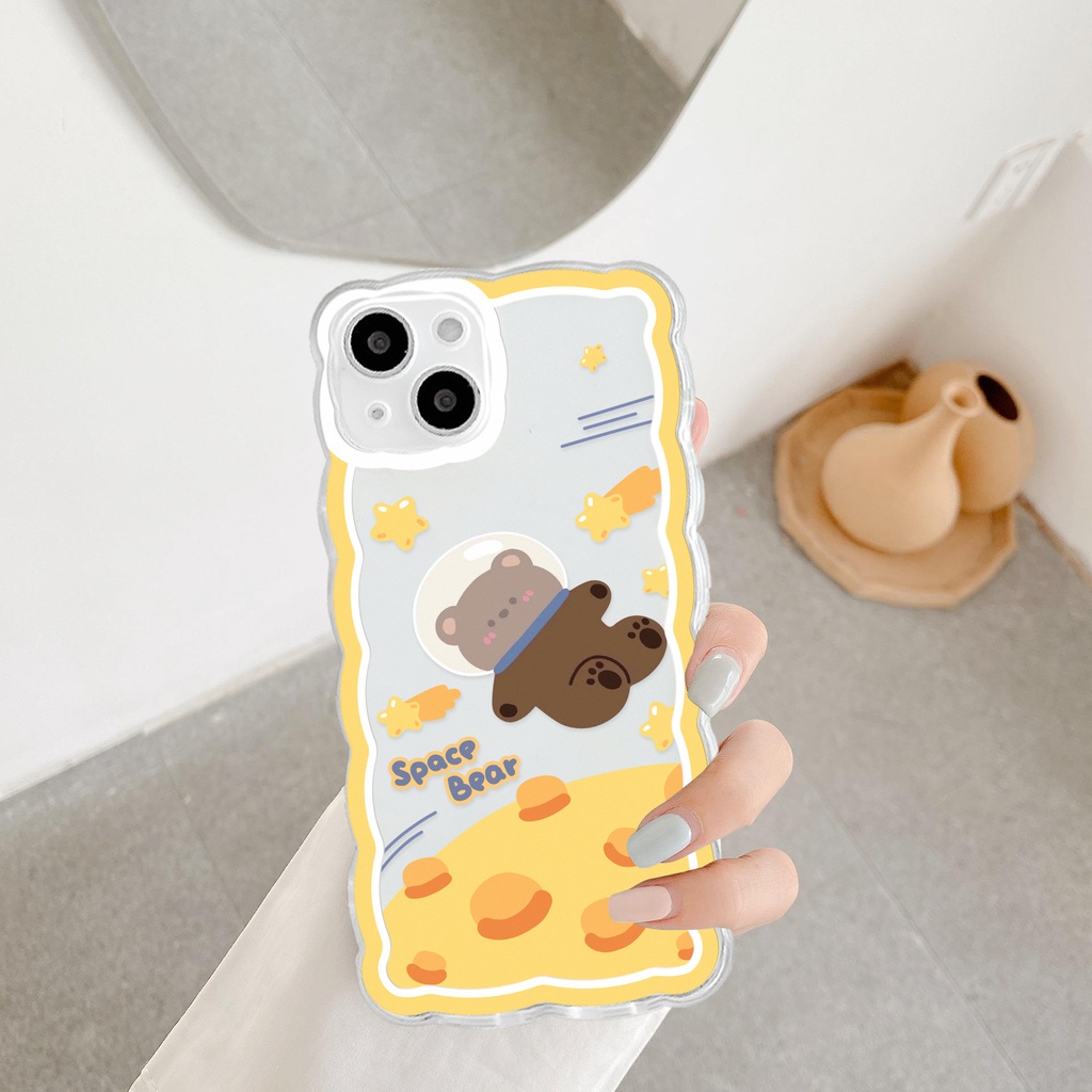 Ốp lưng iphone trong lượn sóng gấu space 6s/6plus/7/7plus/8/8plus/xs/11/12/13/pro/max/plus/promax - Sale Hot T5-13