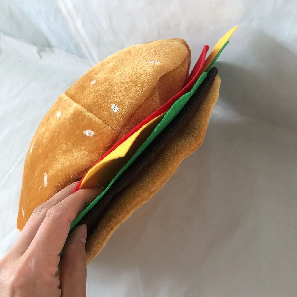 Nón Hình Bánh Hamburger Hoạt Hình Xinh Xắn Dùng Để Hóa Trang