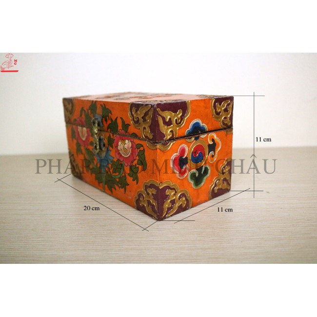 [PHÁP BẢO MINH CHÂU] HỘP ĐỰNG ĐỒ GỖ NEPAL (20x11x11) (HỘP ĐỰNG PHÁP KHÍ, THUỐC PHÁP, KINH SÁCH,...)