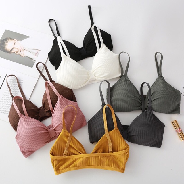 Áo bra gân thắt nơ không gọng đệm mỏng 308 loại đẹp