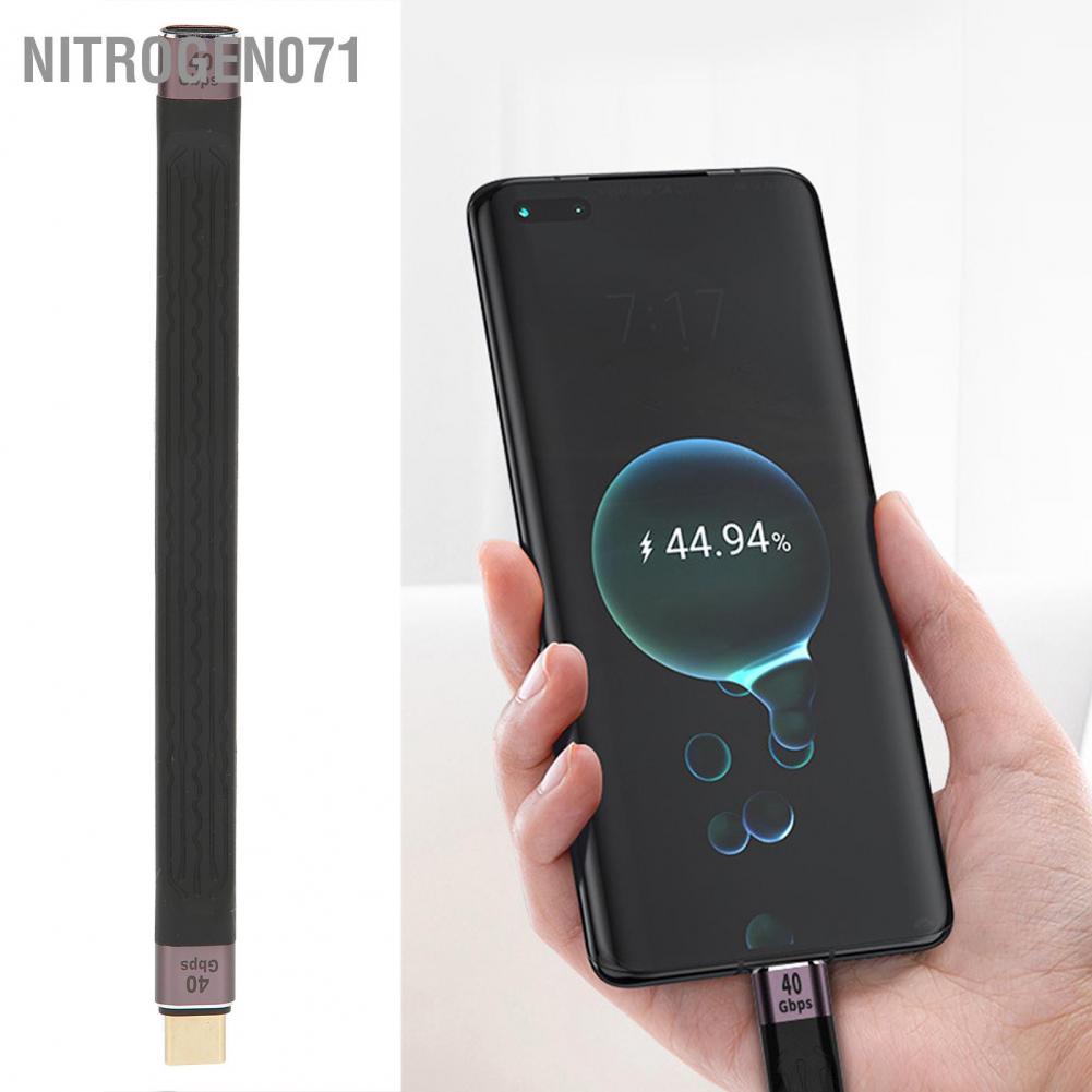 Nitrogen071 Cáp USB C ngắn 40Gbps Hai đầu FPC Loại bền Nam sang Nữ PD 100W Dây sạc nhanh