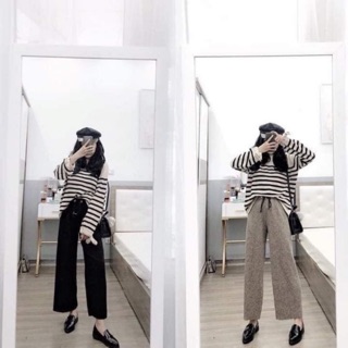 Quần  Ống Suông Chất Dạ Tăm Đẹp Tôn Dáng
