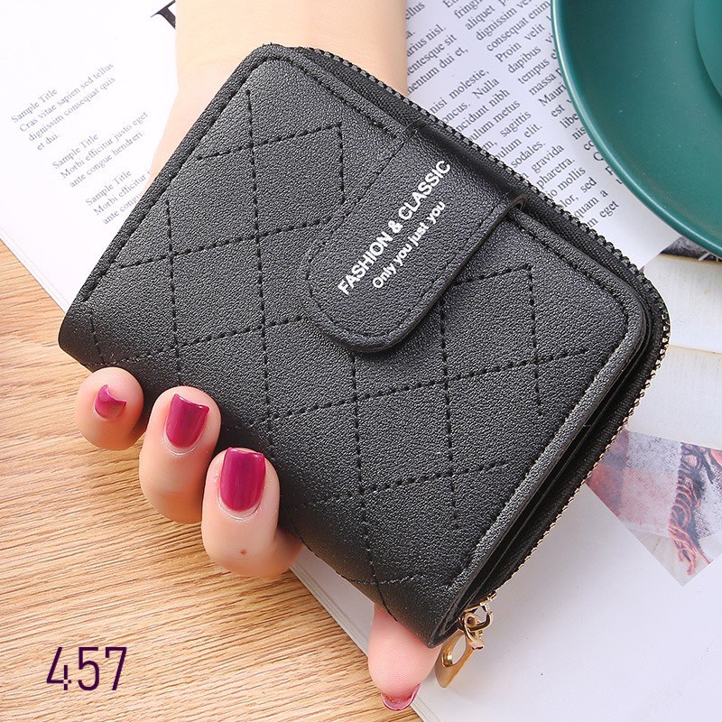 VÍ NGẮN NỮ CẦM TAY SIÊU CẤP 457 CARO FASHION AND CLASSIC SIÊU DỄ THƯƠNG