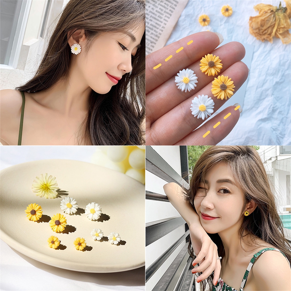 Khuyên tai hình hoa cúc thời trang hè trẻ trung năng động cho nữ