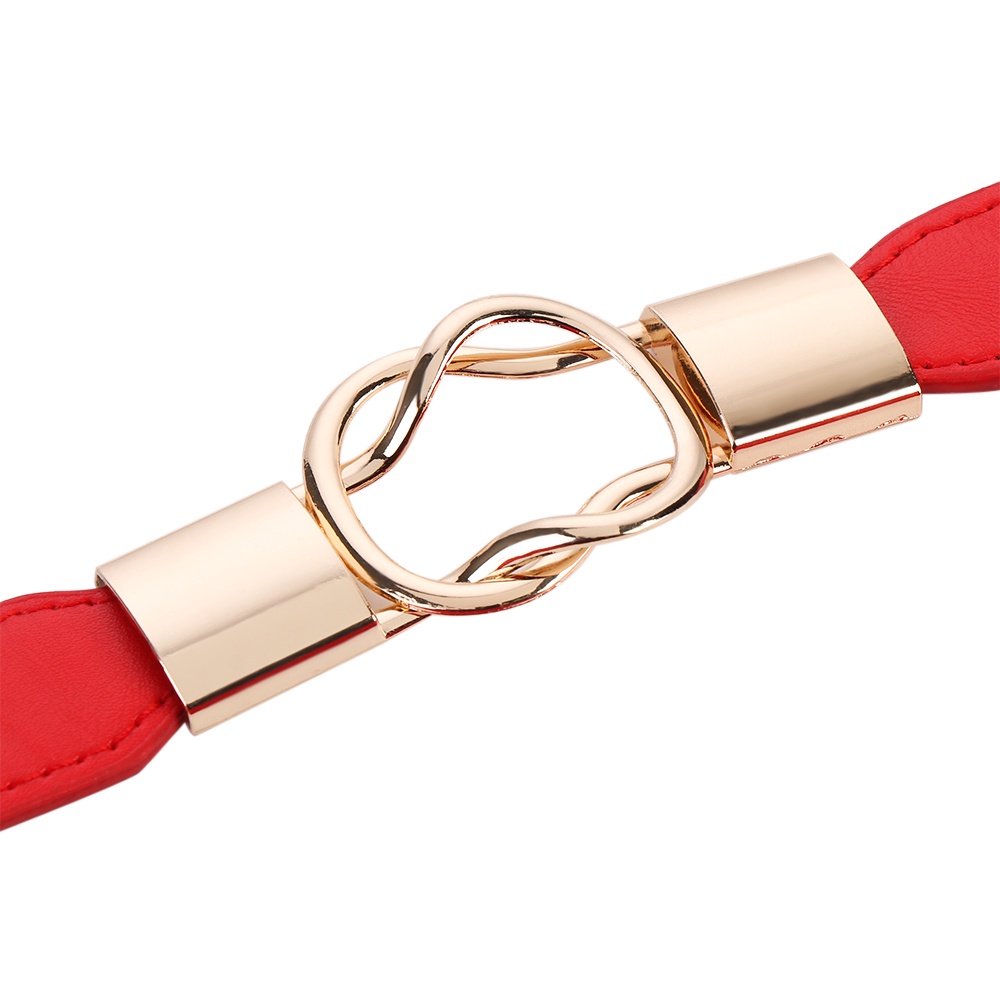 Thắt lưng da PU bản nhỏ khóa cài co giãn nhiều màu thời trang cho nữ
