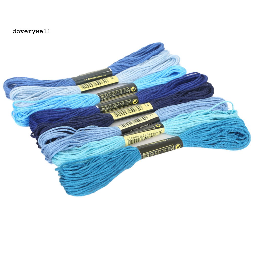 Set 8 Cuộn Chỉ Thêu Chữ Thập 7.5m Làm Từ Cotton Chất Lượng Cao