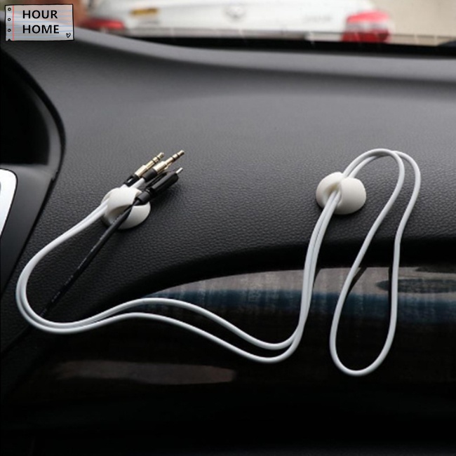 ☃Nhà☃ Kẹp Cố Định Dây Cáp Để Bàn Bằng Cao Su Màu Sắc Ngẫu Nhiên