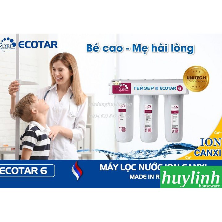 Máy lọc nước Nano Ion Canxi Geyser Ecotar 6 - Công nghệ Unitech - Nhập Khẩu LB Nga Russia