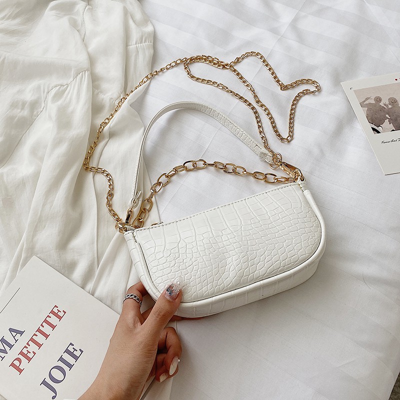 Túi kẹp nách nữ thời trang da cá sấu, túi đeo vai phong cách Ulzzang hiện đại | BigBuy360 - bigbuy360.vn