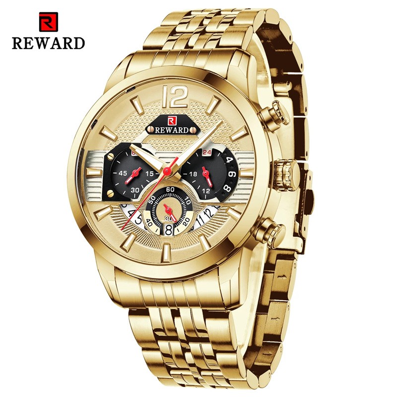 Đồng Hồ Quartz Chronograph Chống Thấm Nước Chất Liệu Thép Không Gỉ 81013 Thời Trang Cho Nam