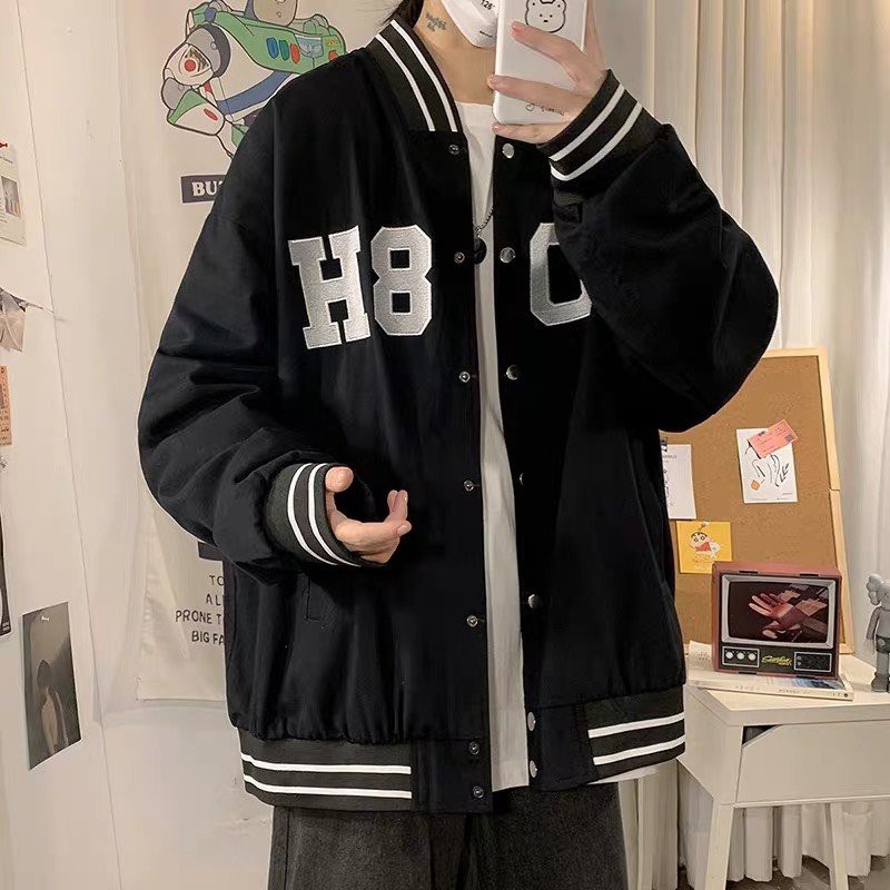 Áo Khoác Nỉ Bomber H808 Unisex Form Rộng Siêu Chất Cho Các Bạn Cá Tính