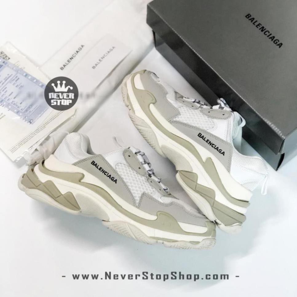 Giày BALENCIAGA TRIPLE S TRẮNG nam nữ thời trang hàng chi tiết bản chuẩn đẹp, giá tốt [TẶNG VỚ]