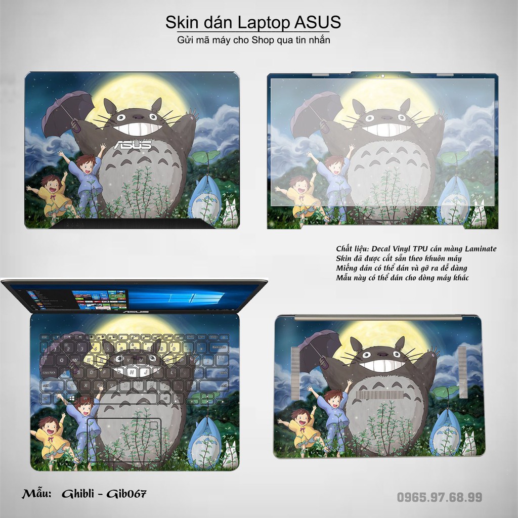 Skin dán Laptop Asus in hình Ghibli nhiều mẫu 10 (inbox mã máy cho Shop)