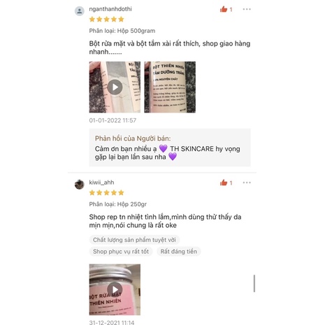 Bột Rửa Mặt Thiên Nhiên Làm Sạch Sâu Giảm Mụn Ẩn Mụn Đầu Đen TH SKINCARE 250G