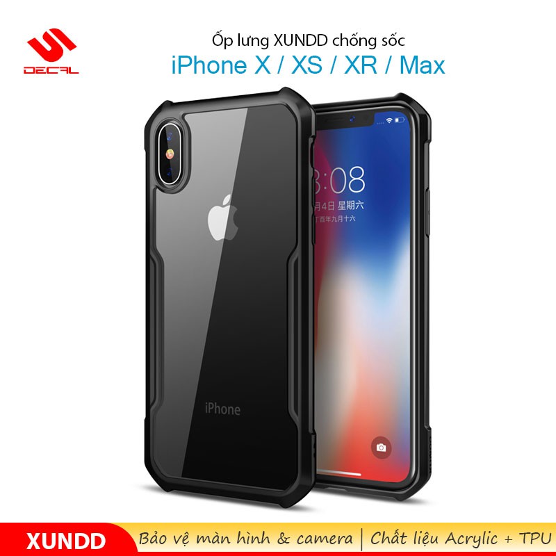 Ốp lưng XUNDD iPhone X / XS / XR / XS Max Mặt lưng trong, Viền TPU, Chống sốc