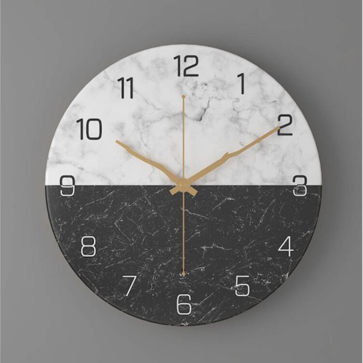 Đồng hồ treo tường trang trí Luxury Gỗ Nordic Marble Wall Clock